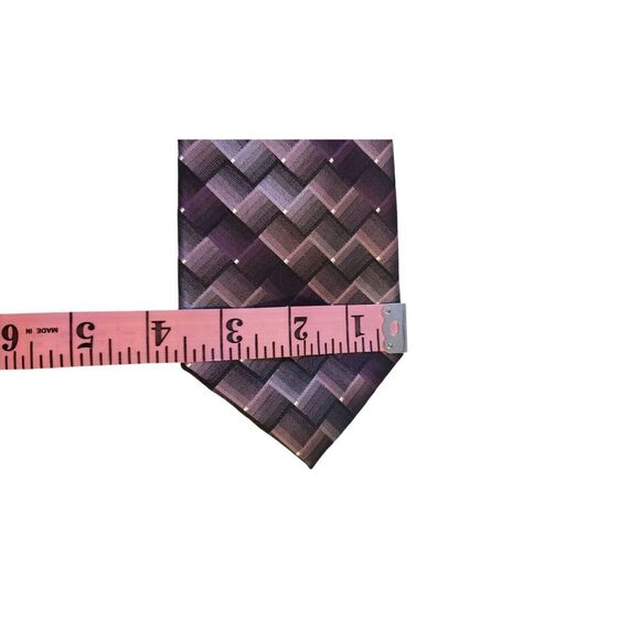 Van Heusen Purple Stain Resistant Hand Made‎ 100% Silk Men's Neck Tie Business - Picture 11 of 12